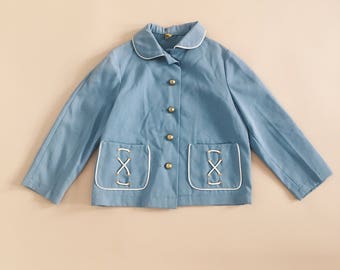 1960's pale blue jacket with brass buttons