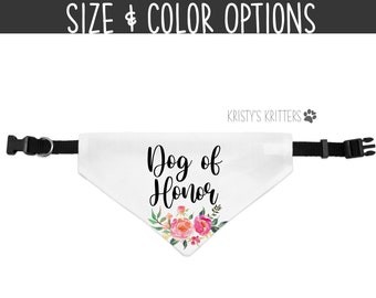 Personalized Dog Bandana Dood Of Honor Bandana Wedding Bandana