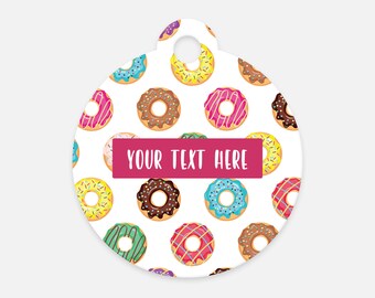 Dog Tag Pet Tag Pet ID Tag Pet Gift Dog Mom Gift Two Sided Design Donut ID Tag Donut Pet ID Donut Dog Tag Donut Design Donut Dog Mom Gift