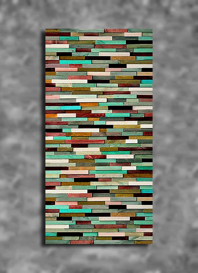 24x48 Painted Thin Wood Strip Wall Art Wooden Sculpture Modern Etsy