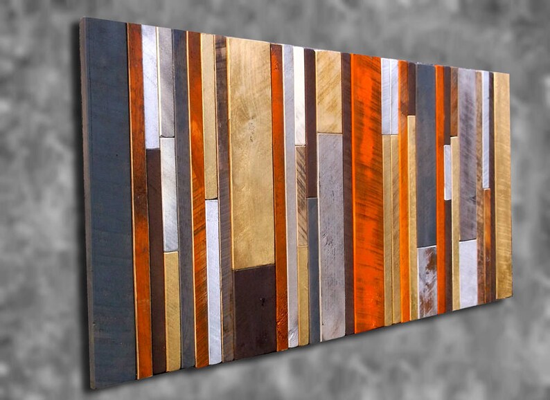 24x48 Wooden Barn Board Metallic Wall Art Sculpture Distressed Etsy