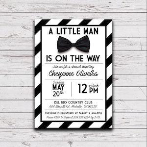 Boy Baby Shower Invitation | Little Man Baby Shower | Gentleman Baby Shower Invitation