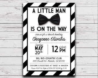 Boy Baby Shower Invitation | Little Man Baby Shower | Gentleman Baby Shower Invitation