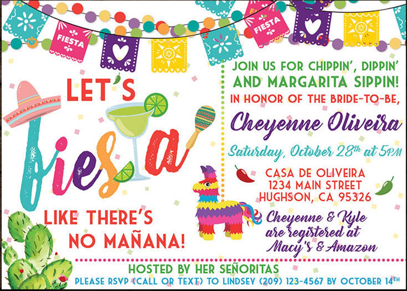 Fiesta Bridal Shower Invitation Etsy