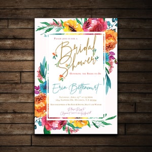 Floral Bridal Shower Invitation | Printable Bridal Shower | Spring Floral Bridal Invitation