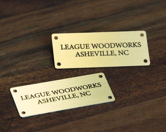 Metal Labels, Metal Tags, Brass Labels, Custom Logo Labels, Engraved Labels, Furniture Labels