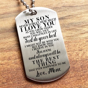 Dog Tag Halskette, Geschenk für Sohn, Schmuck für Männer, personalisierte Halskette, Vatertagsgeschenk, Dog Tag