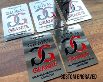 Custom Engraved Brass Metal Labels, Personalized Logo Tags