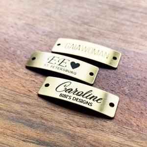 Custom Metal Tags, Clothing Labels, Curved Metal Labels, Clothing Tags, Tags With Logo