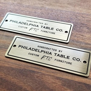 Metalletiketten, Stoffetiketten, Metalletiketten, Metallmöbeletiketten, Holzbearbeitung Tags, Personalisierte Metalletiketten, Messingetiketten