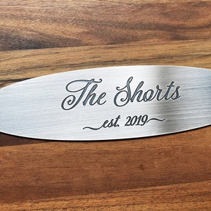 Messing Schild, individuell graviert Zeichen, Messing Türschild, Türschild, Namen Schild, personalisierte Metallschild