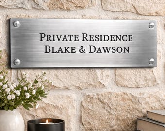 Custom Brass Door Plaque – Engraved House Name Sign – Personalized Metal Name Plate
