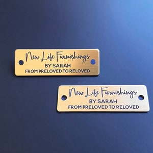 Custom Metal Tags, Brass Tags, Gold Tags, Fabric Labels, Garment Labels, Personalized Labels, Personalized Tags, Engraved Labels