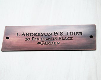 Engraved Brass Door Sign, Custom Name Plate, Personalized Door Plaque