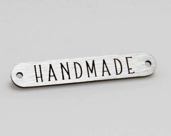 Custom Logo Metal Clothing Tags, Engraved Silver Brass Labels