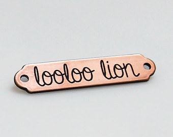 Etiquetas de ropa de latón grabadas, etiquetas metálicas personalizadas