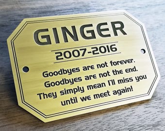 Personalized Pet Memorial Brass Plaque, Engraved Remembrance Gift