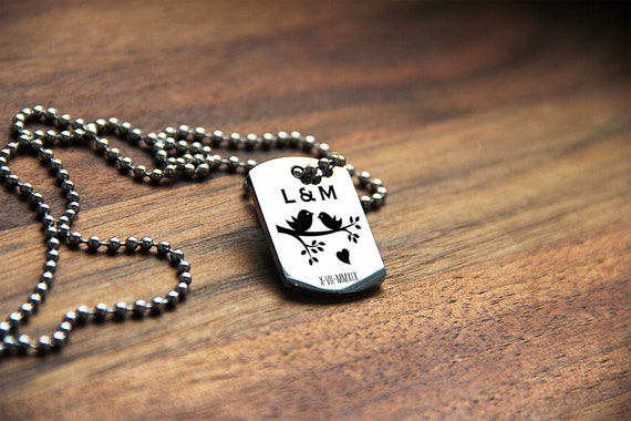 Tiny dog shop tag necklace