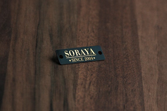 Metal Tags Black Metal Tags Fabric Labels Garment Labels - Etsy