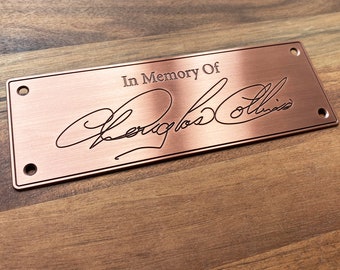 Signature Copper Sign, Custom Engraved Sign, Copper Sign, Brass Sign, Brass Door Plate, Door Sign, Name Sign, Personalized Metal Sign