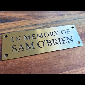 Benutzerdefinierte Gedenktafel, Namensschild aus Messing, personalisiertes Metallschild, personalisierte Erinnerungstafel