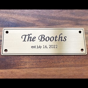Messing Schild, individuell graviert Zeichen, Messing Türschild, Türschild, Namen Schild, personalisierte Metallschild