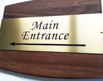 Custom Brass Name Plate, Personalized Door Sign
