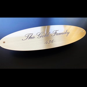 Messingschild, individuelles graviertes Schild, Messingtürschild, Türschild, Namensschild, personalisiertes Metallschild