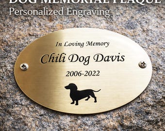 Personalized Metal Dog Memorial Plaque | Engraved Pet Name Plate Sign