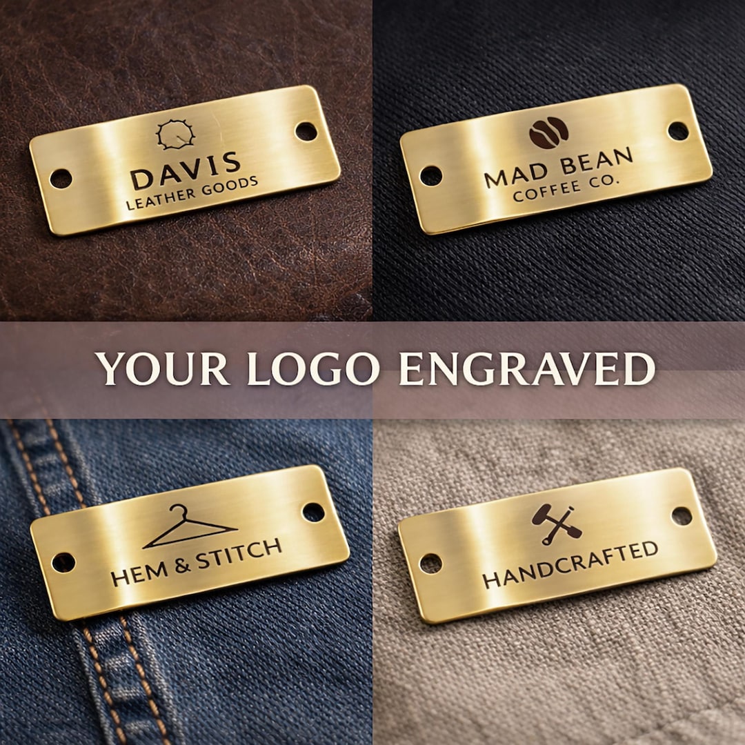 Custom Brass Tags | Polished Metal Branding Plate, Personalized