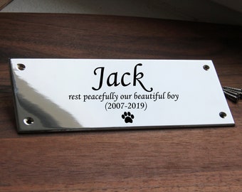 Personalized Pet Memorial Plaque, Laser Engraved Nickel Sign