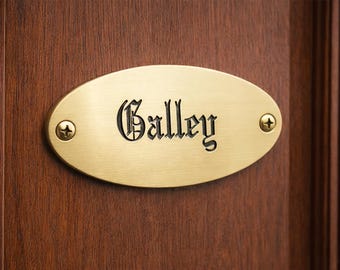 Custom Engraved Brass Door Name Plate | Solid Metal Office Sign