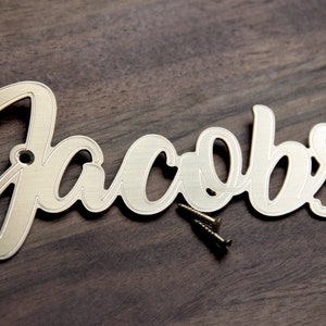 Brass Door Sign, Custom Brass Sign, Door Sign, Name Sign, Personalized Sign, Brass Name Cutout