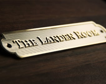 Custom Brass Door Sign, Personalized Name Plaque