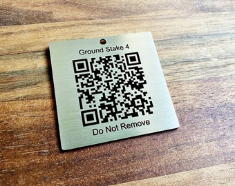 Anpassad lasergraverad QR-kodsetikett i rostfritt stål, metalletikett