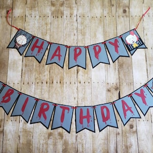 Scary Birthday Banner| cute scary movies birthday party decor