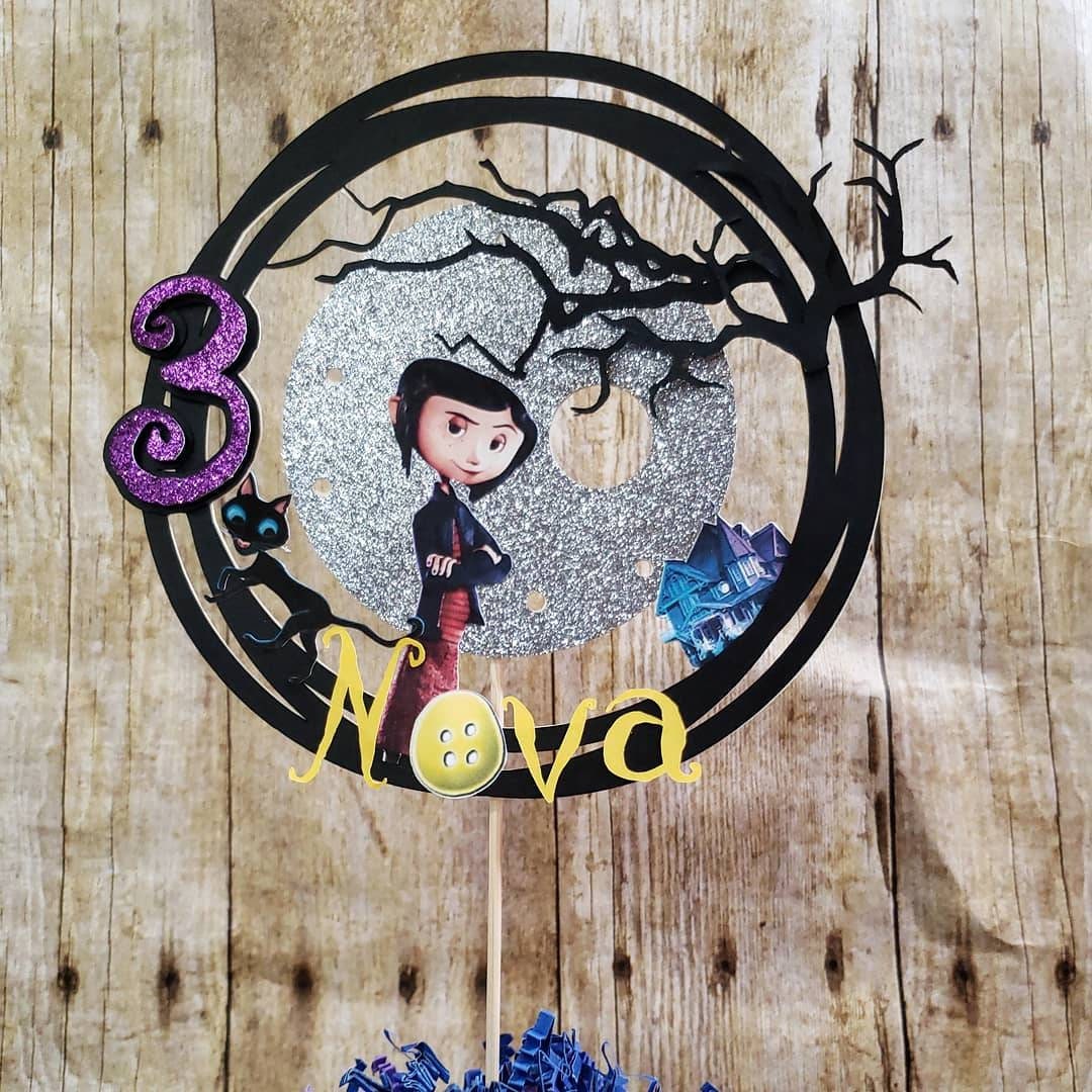 DIY Coraline backdrop theme birthday party Caroline fiesta