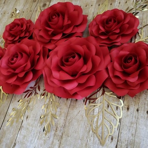 BalsaCircle 6 Pieces 12 16 20 Red Carnations Large Tissue Paper Flowers  Wall Backdrop 