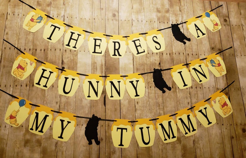 Winnie the Pooh baby shower gender reveal banner