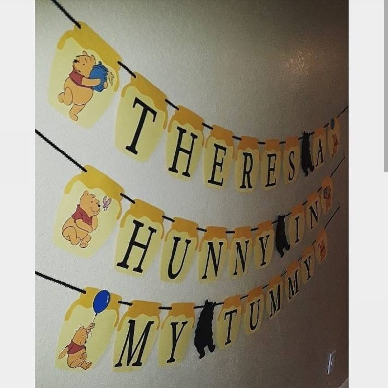 Winnie the Pooh baby shower gender reveal banner
