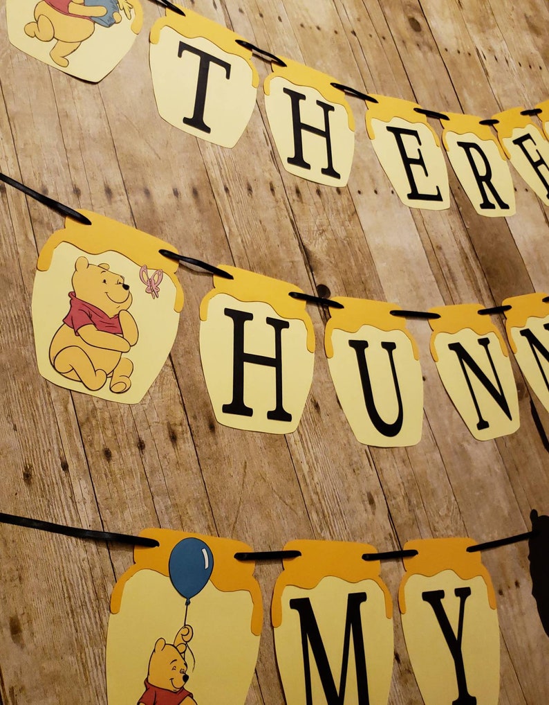 Winnie the Pooh baby shower gender reveal banner