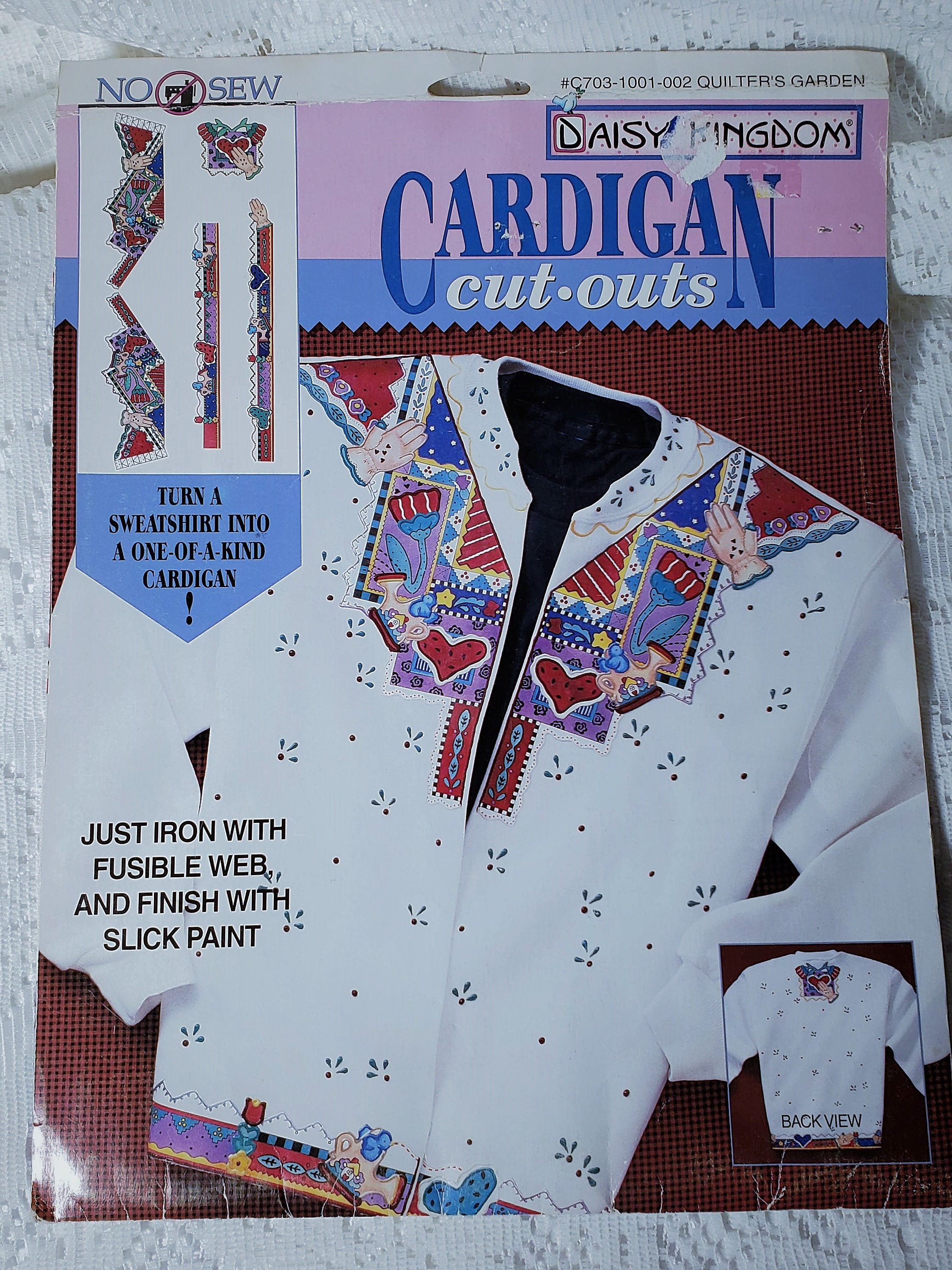 1995 Daisy Kingdom No Sew Cardigan Cut Outs