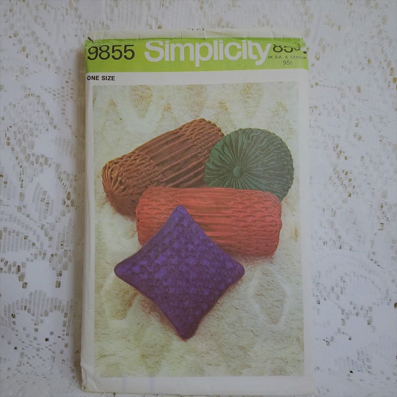 Smocked Pillows Sewing Pattern Simplicity 9855 Round Etsy