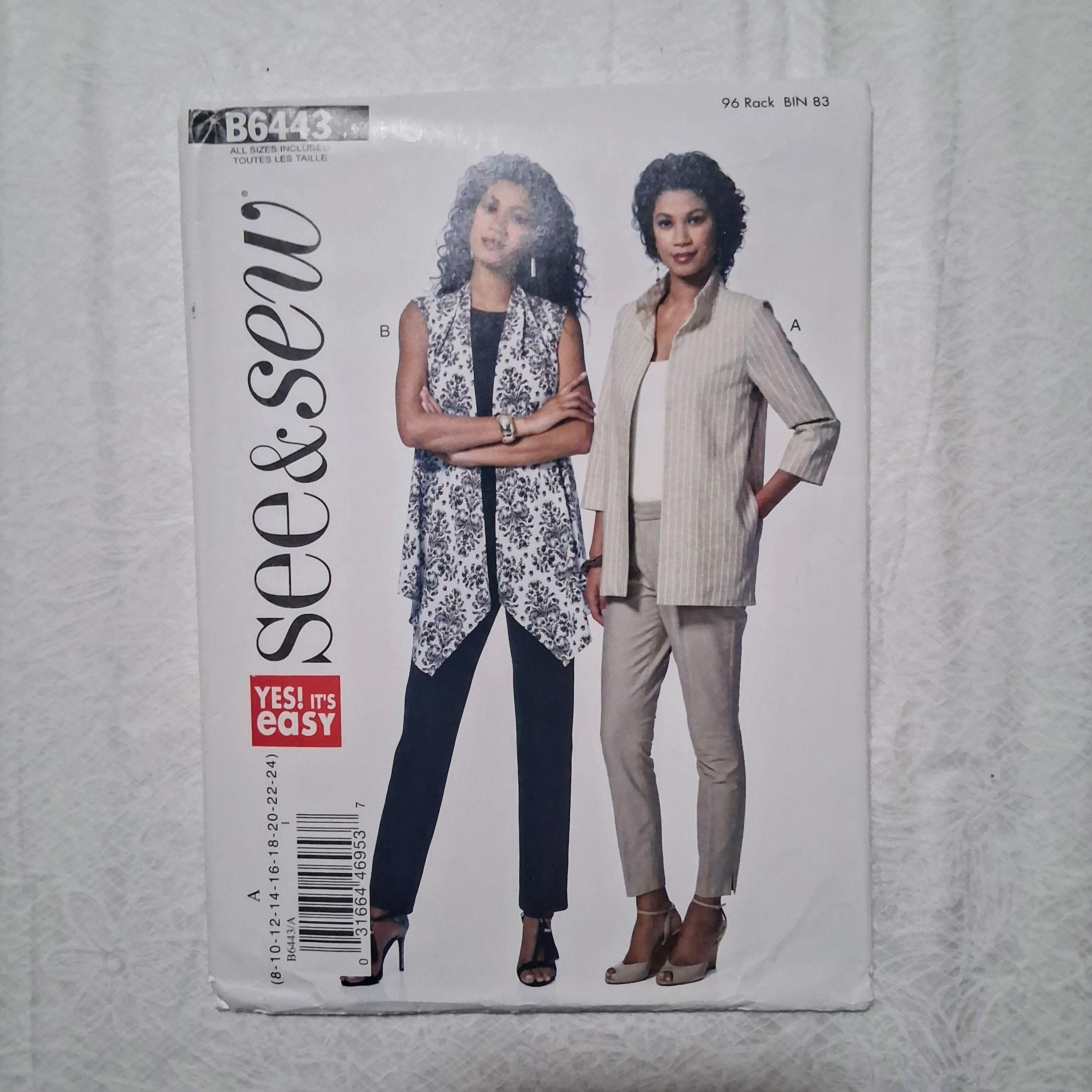 Butterick B6443 Misses Jacket Vest Pattern Uncut Sizes 8-24 Modern ...
