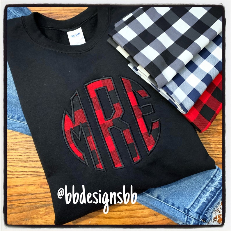 plaid monogram sweatshirt
