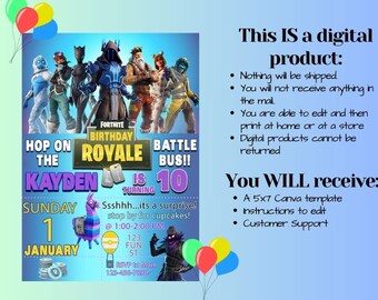 Fort Game Birthday Invitation - Etsy