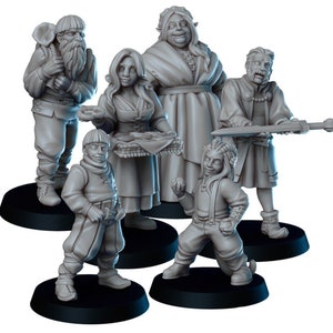 Newcombie 18 DND Miniatures Townsfolk & Hero Figures 28mm | Creative Tabletop Fantasy DND Minis for Dungeon and Dragons | for