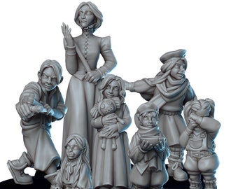 V77 SCHOOL CHILDREN & TEACHER || Dungeons And Dragons, Vae Victis Resin Miniature 28mm 32mm