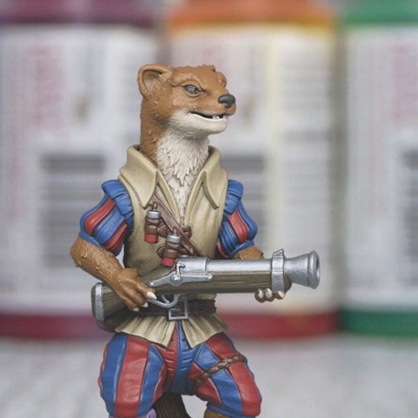 WEASEL WITCH HUNTER Fantasy: Frostgrave, Pathfinder, D&D, Resin Miniature B75