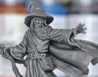 CLASSIC WIZARD || Fantasy, Pathfinder, Tabletop 3D Printed Miniature 28mm 32mm V86